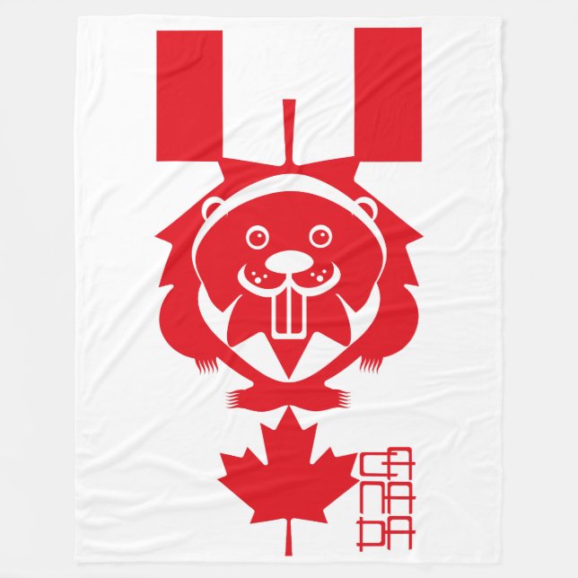  LOVE Castor/ Maple Bandera Canada by Masanser Fleecefilt (Framsidan)