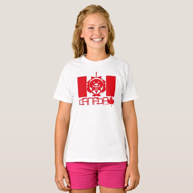  LOVE Castor/ Maple Bandera Canada by Masanser T Shirt (Hel framsida)
