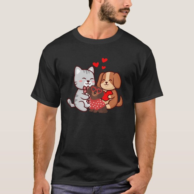 Love Cats Cute Typography Cat Lover Design T Shirt (Framsida)