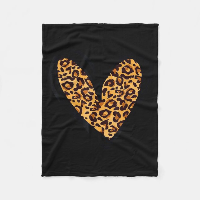 Love Cheetah Leopard Print Heart Valentines Day Gi Fleecefilt (Framsidan)