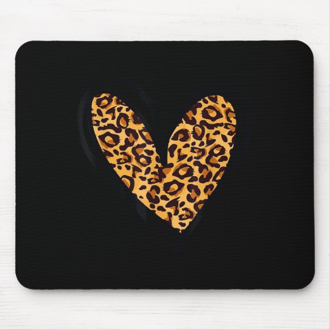 Love Cheetah Leopard Print Heart Valentines Day Gi Musmatta (Framsidan)