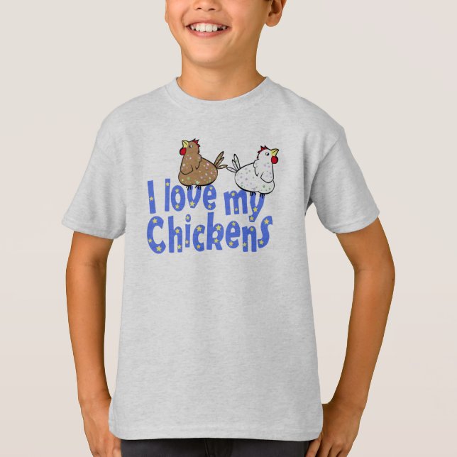 Love Chickens Childrens T-shirt (Framsida)