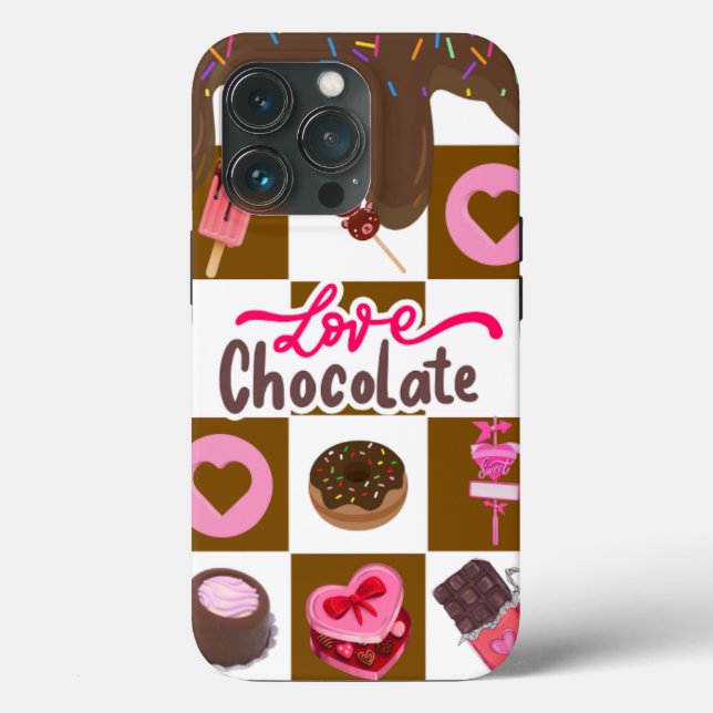 Love Chocolate" Sweet Treats iPhone 13 Case – Brow (Baksida )