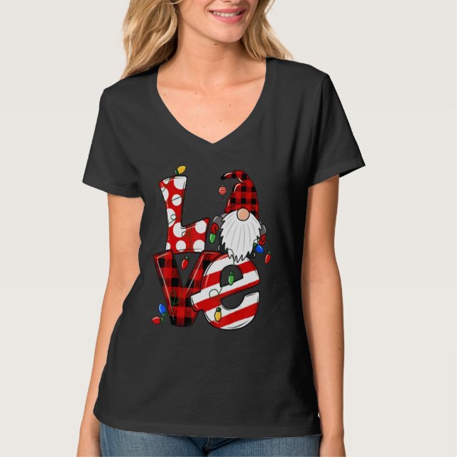 Love Christmas  Santa Claus Gnome Merry Christmas  T Shirt (Framsida)