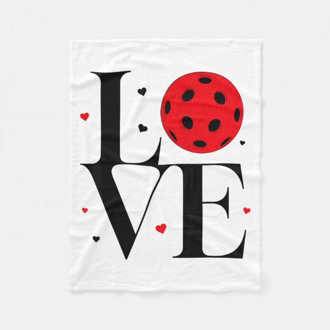 Love Ckleball Valentines Day Cute Red Heart  Fleecefilt (Framsidan)