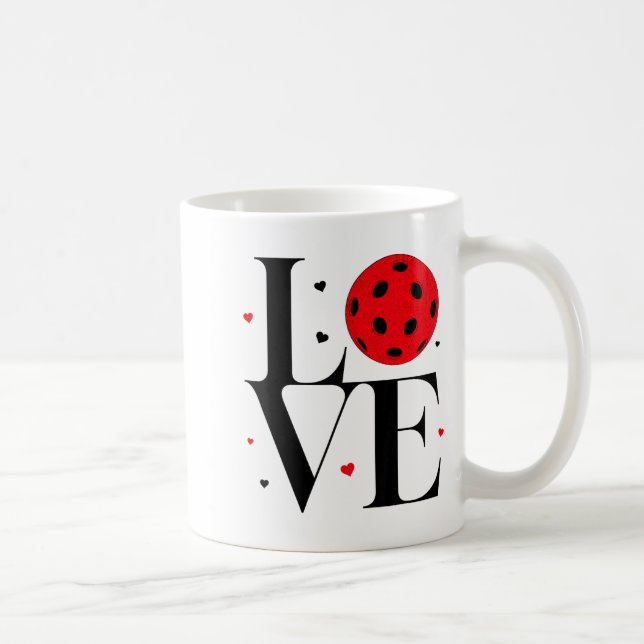 Love Ckleball Valentines Day Cute Red Heart  Kaffemugg (Höger)