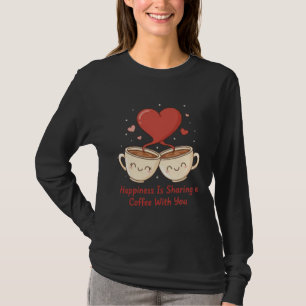 Love & Coffee Delat Lycka Alla Hjärtans Dag T Shirt