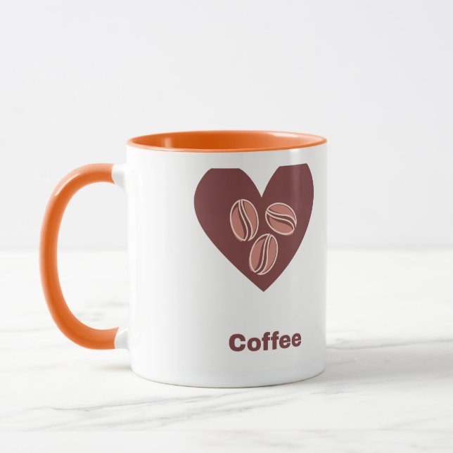 Love Coffee Heart Mug Mugg (Vänster)