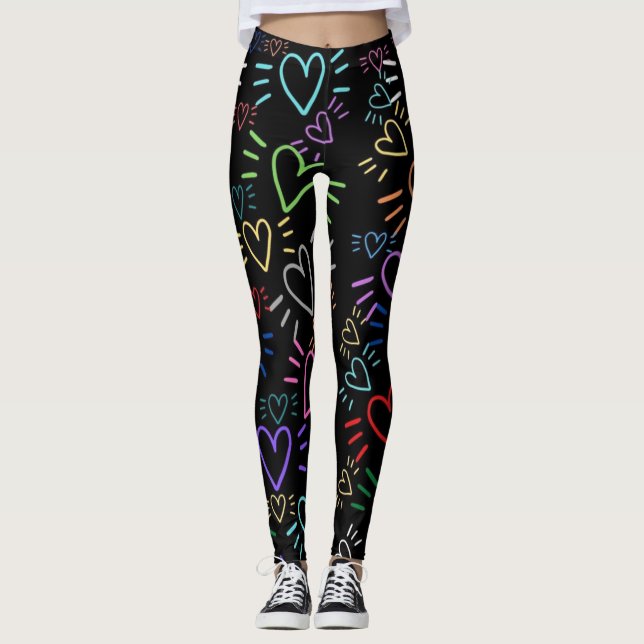 Love Colored Hearts Leggings (Framsida)