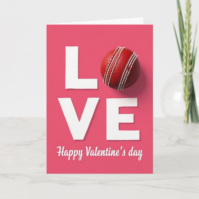 Love Cricket Valentines Day Card Kort (Framsida)