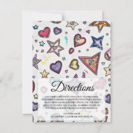 Love & Crystal Wedding Directions Insert Card Inbjudningar