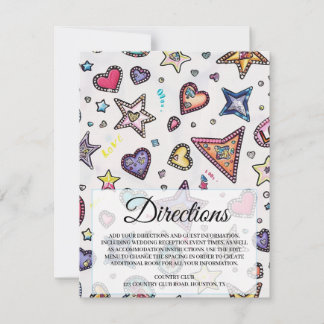 Love & Crystal Wedding Directions Insert Card Inbjudningar
