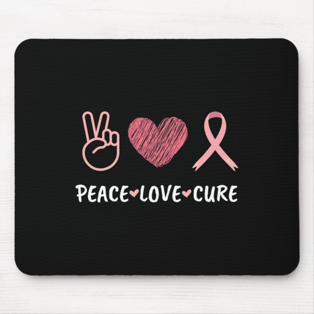 Love Cure Bröstcancer Medvetenhet Kvinnor  Musmatta (Framsidan)