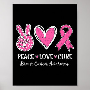 Love Cure Rosa Band Bröstcancer Medvetenhet Kvinno Poster