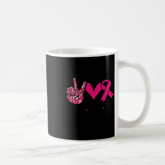 Love Cure Rosa Band Cancer Bröstmedvetenhet 3  Kaffemugg