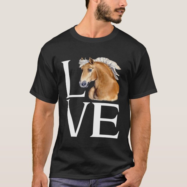 Love Cute Haflinger Horse T Shirt (Framsida)