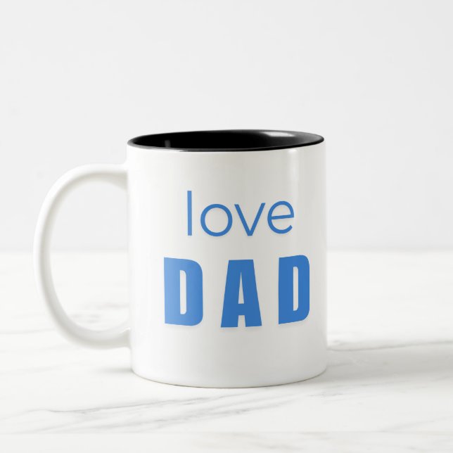 Love Dad Baby Boy mug Två-Tonad Mugg (Vänster)