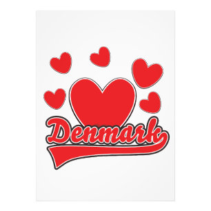 Love Danmark vintage stil logotyp Fototryck