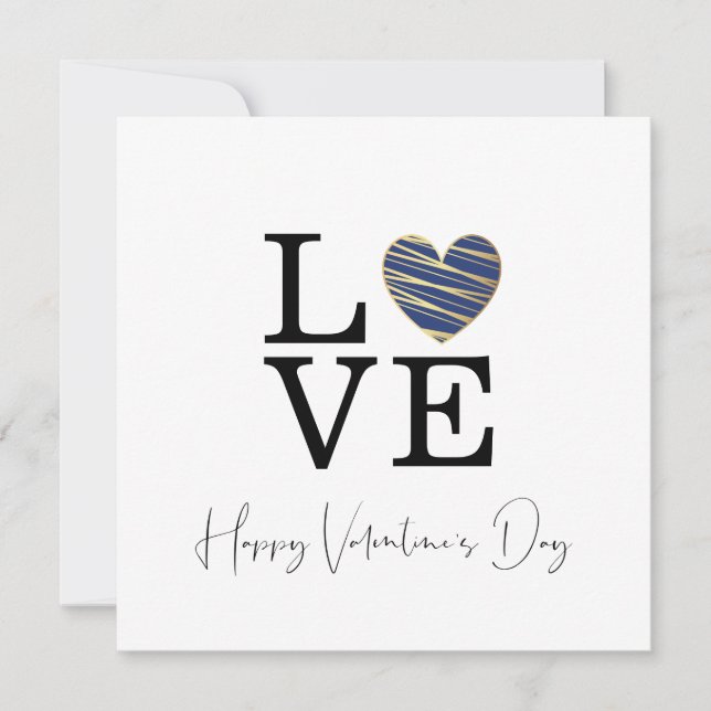 Love Dark Blue Heart Happy Valentine's Day Script (Framsida)