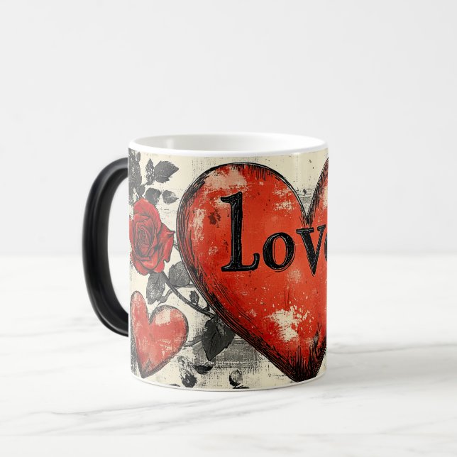 Love dark valentines day magisk mugg (Framsida vänster)