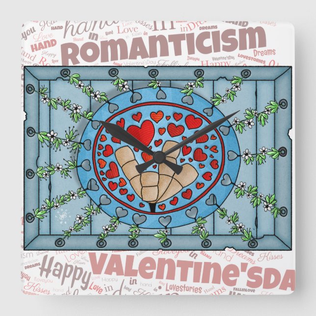 Love - Deaf Fyrkantig Klocka (Framsida)