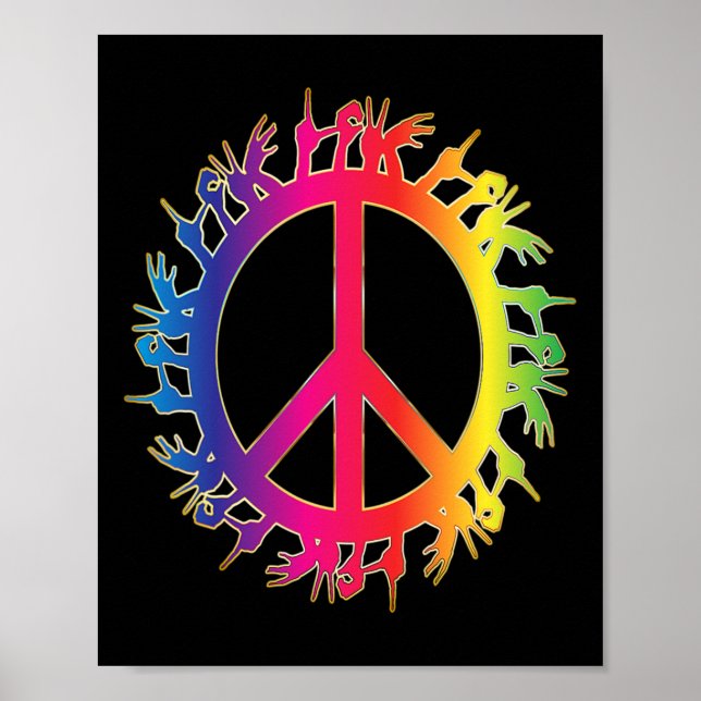 Love Deaf Peace Sign Language Hand Talking Teacher Poster (Framsidan)