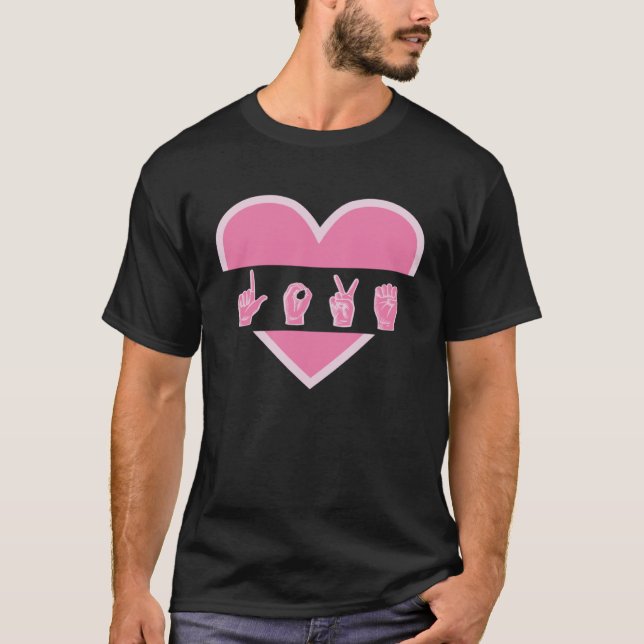 love deaf speach Sign Language Teachers Interprete T Shirt (Framsida)