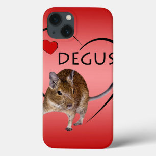 Love Degus iPad-fodral (Rosa/Röd)