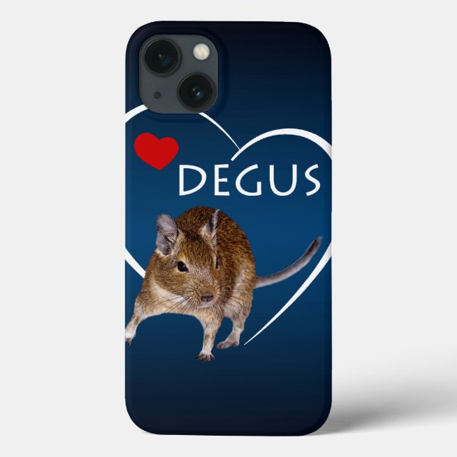 Love Degus iPad Mini-fodral (Ljus/mörkblå) (Baksida)