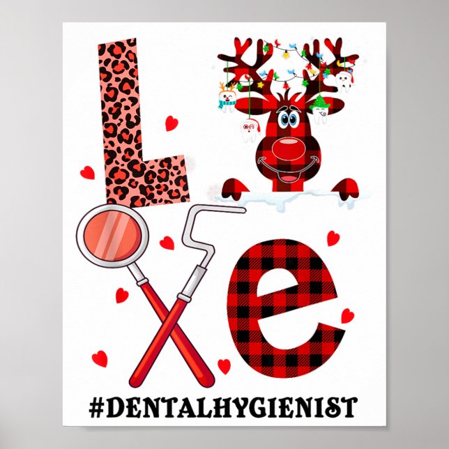 Love Dental Christmas Reindeer Dental Squad Xmas D Poster (Framsidan)