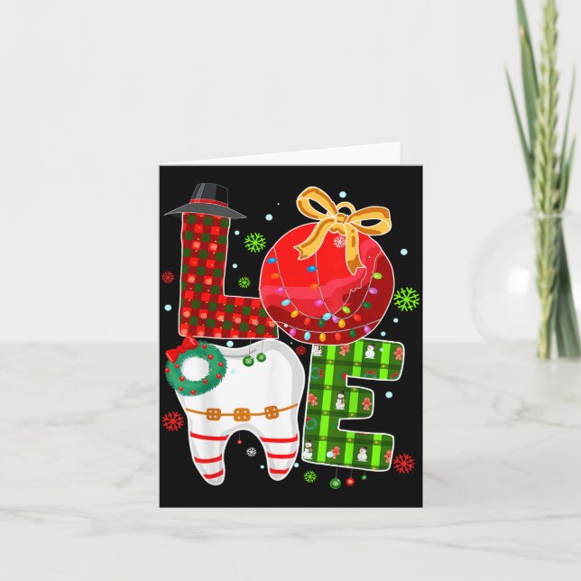 Love Dental Life Bauble Tooth Dentist Fall Christm Kort (Framsida)