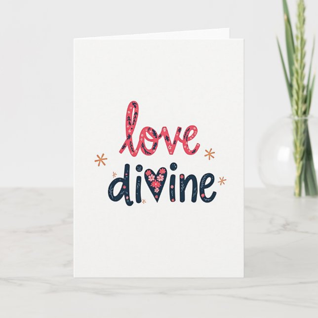 Love Divine Floral Art Card Kort (Framsida)