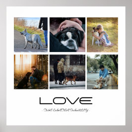 Love Dog Family Portrait Collage Design Poster