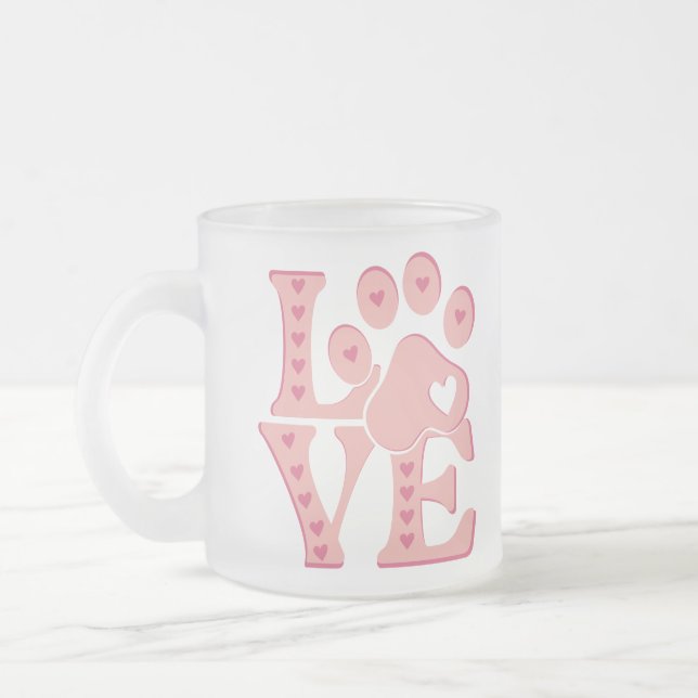 Love Dogs Perzonalized Frostad Glasmugg (Vänster)