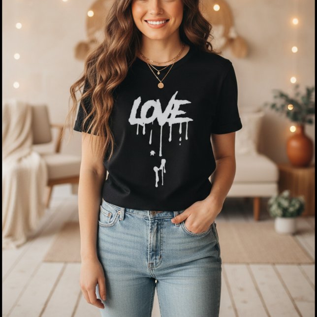 LOVE Drip Minimalistisk Grafik T Shirt (LOVE Drip TMinimalist Graphic T-Shirt)