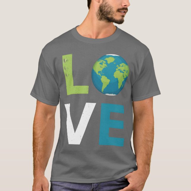 Love Earth World Love and Save friend T Shirt (Framsida)