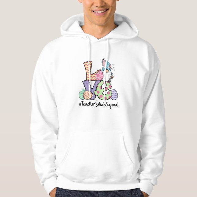 Love Easter Teacher's Aide Gnomes Teacher Easter 2 Hoodie (Framsida)