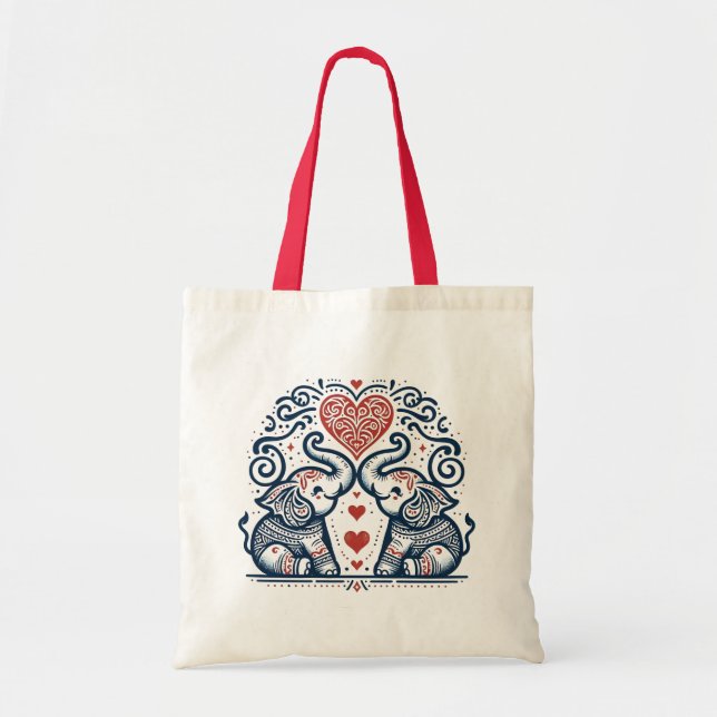 Love Elephants Mandala Tygkasse (Framsidan)