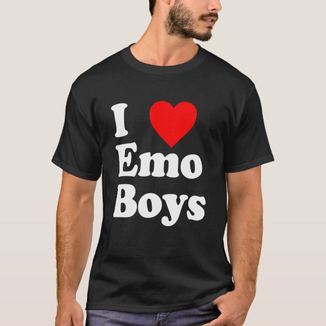 Love Emo Boys Heart Trendy Egirl Eboy GF Aesthetic T Shirt (Framsida)