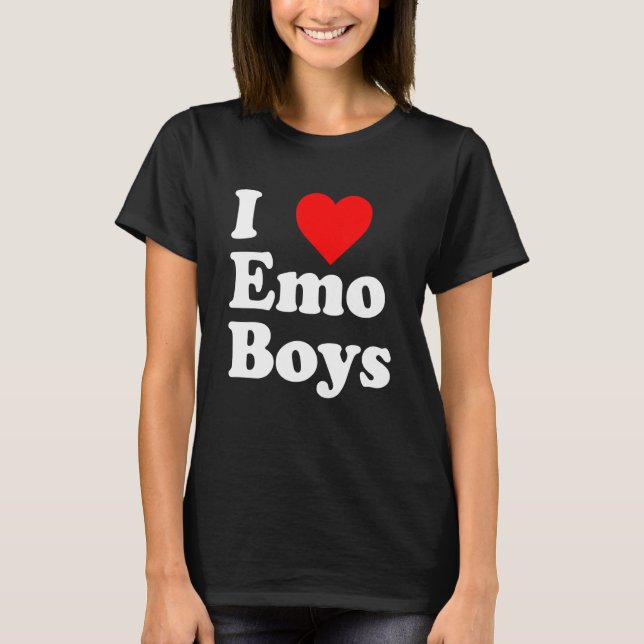 Love Emo Boys Heart Trendy Egirl Eboy GF Aesthetic T Shirt (Framsida)