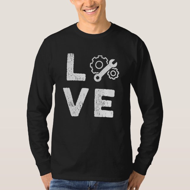 Love Engineer  Civil Engineering Engineers T Shirt (Framsida)