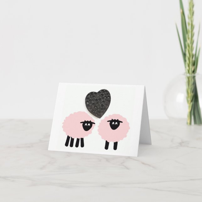 "Love Ewe 2", Whimsical Notekort Kort (Framsida)