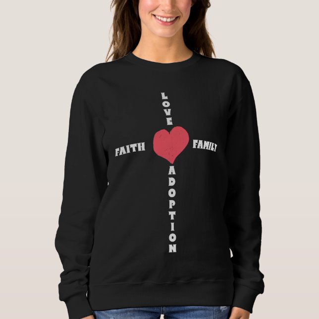 Love Faith Family Adoption Family Children Adoptio T Shirt (Framsida)