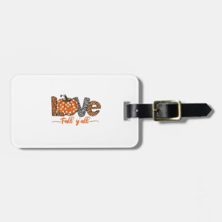 LOVE Fall Y'all Leopard Print Pumpkin Trendy Aut Bagagebricka
