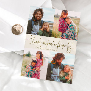 Love Family Cream Alla hjärtans dag Foto Julkort