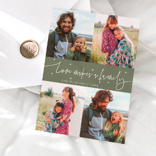 Love Family Sage Grön Alla Hjärtans Dag Foto Julkort