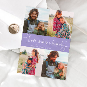 Love Family Violett Alla Hjärtans Dags Foto Julkort