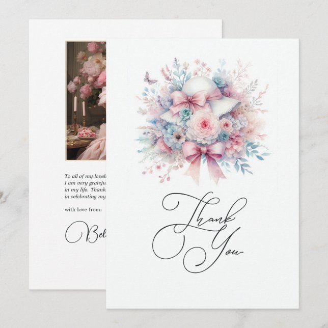Love Fancy Bröllopsdusch Foto Tack Kort (Fram/baksida)