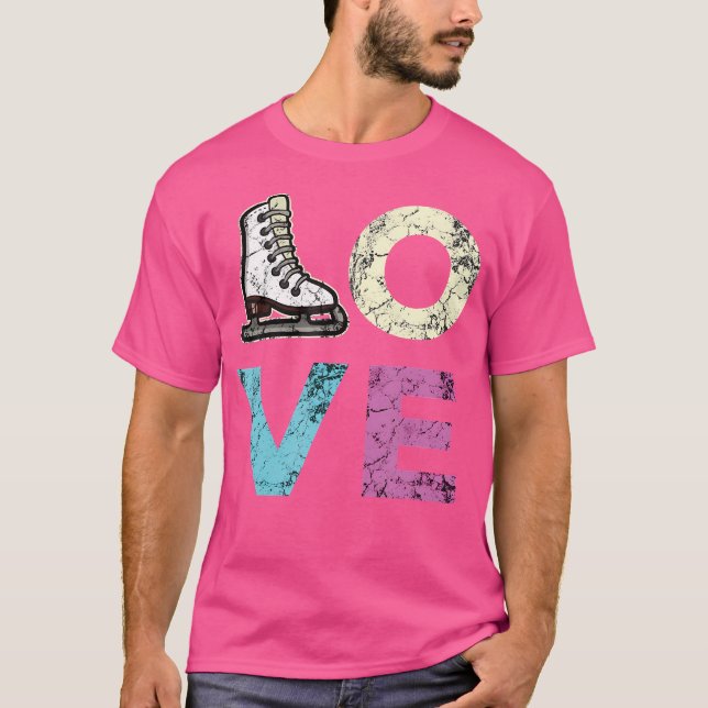 Love Figure Skating For Ice Skating Girls T Shirt (Framsida)