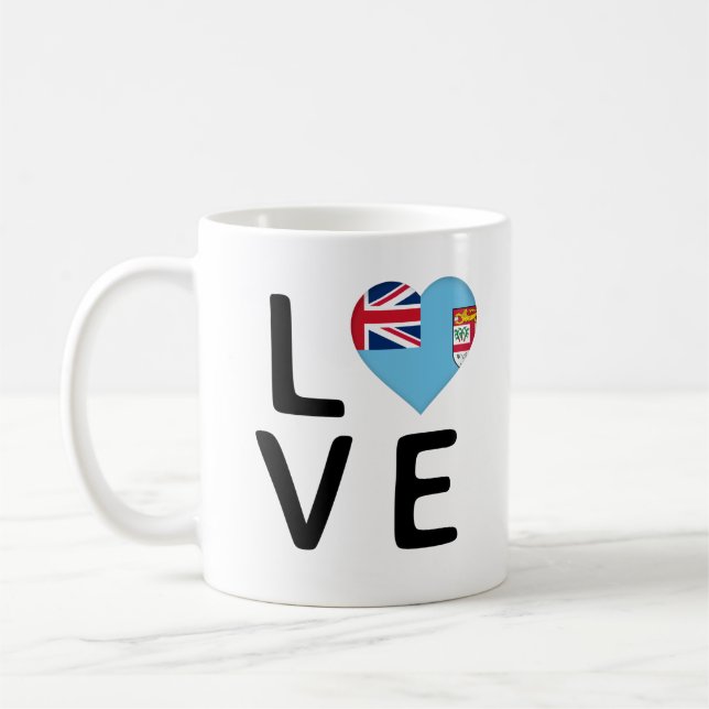 Love - Fiji Flag Kaffemugg (Vänster)